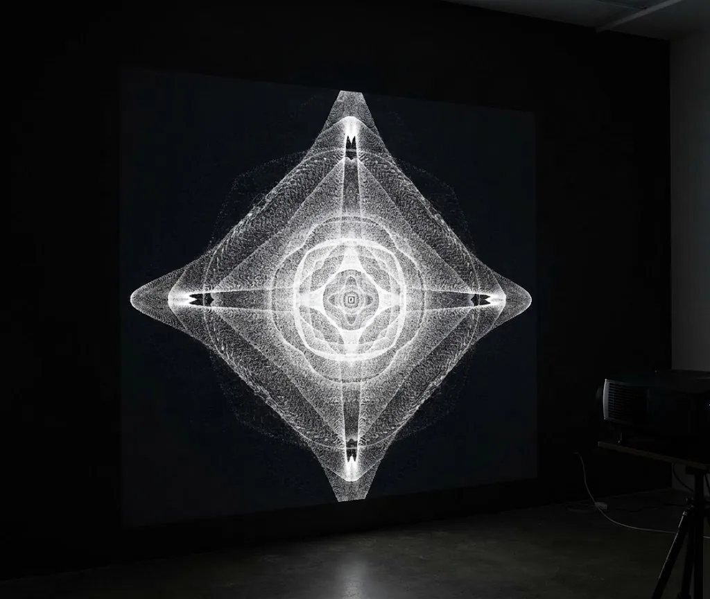 Gesture-driven geometry projected in a dark room