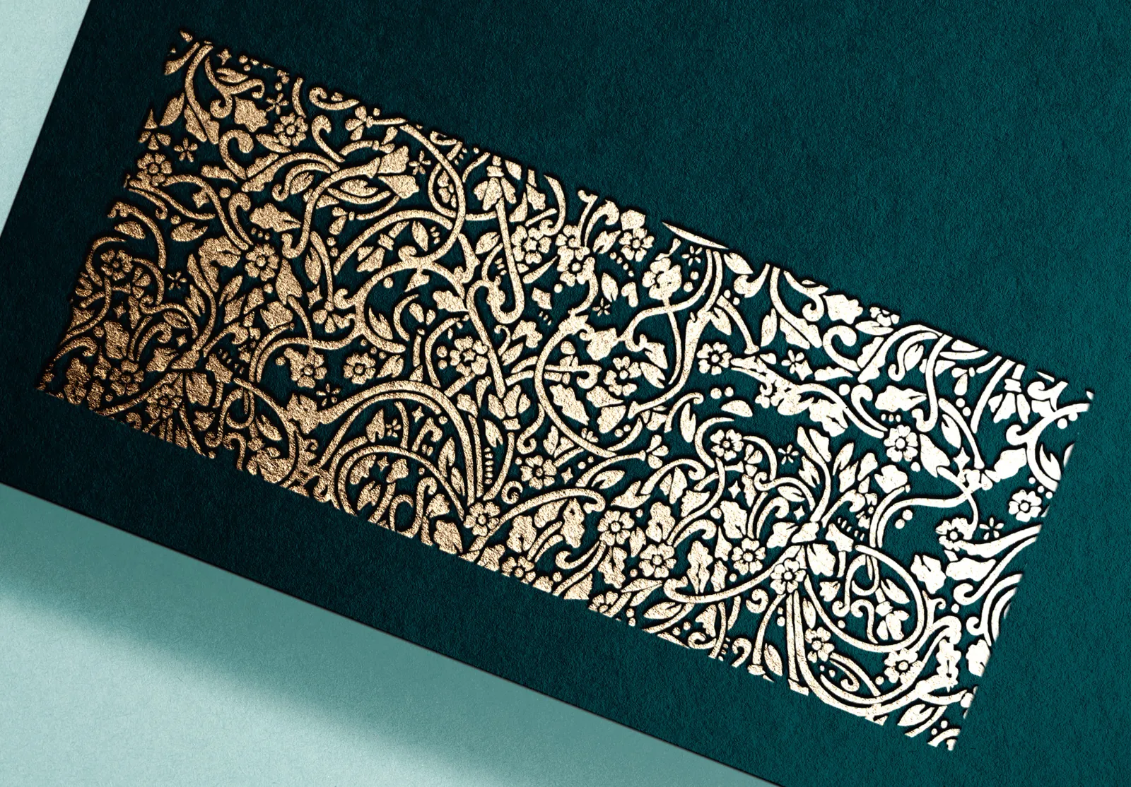 Hedgerow botanical motif in gold foil